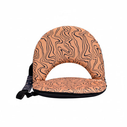Orange seat with wavy pattern on a white background
