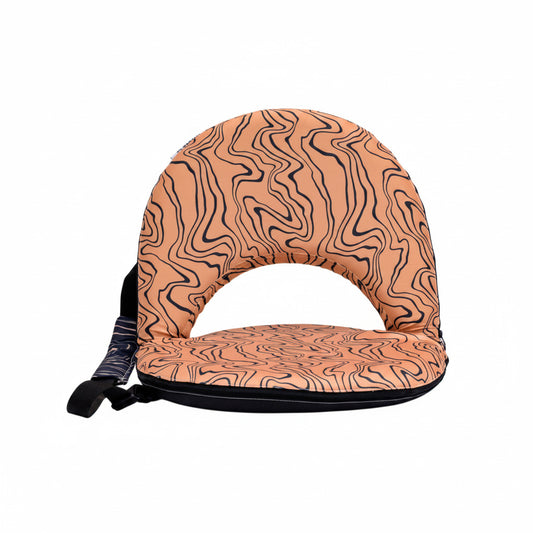 Orange seat with wavy pattern on a white background